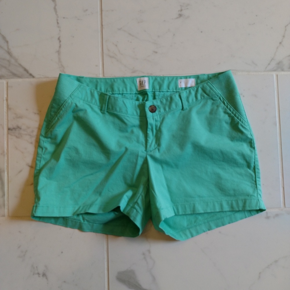GAP Maternity Inset Panel Twill Shorts - Turquoise